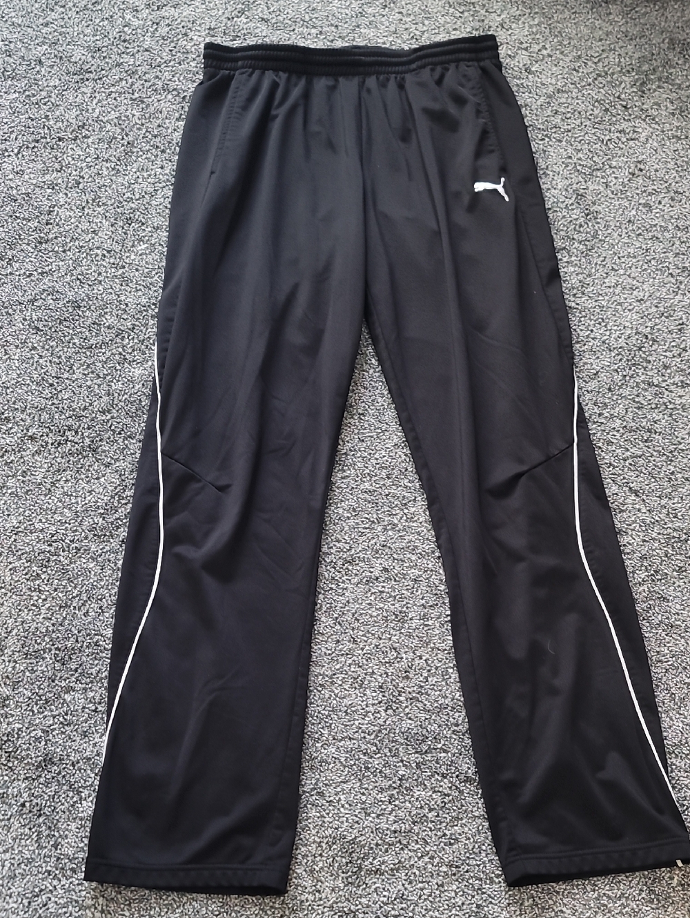 Puma Black Men’s Jogger Pants with White Piping
